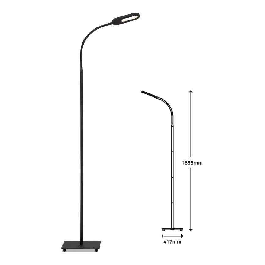 Briloner 1297-015 - LED fleksibilna podna lampa s prigušivanjem LED/6,6W/230V 3000K/4000K/6000K