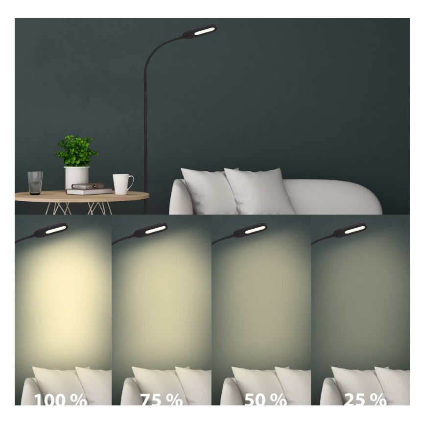 Briloner 1297-015 - LED Prigušiva fleksibilna podna lampa LED/6,6W/230V 3000K/4000K/6000K