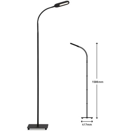 Briloner 1297-015 - LED Prigušiva fleksibilna podna lampa LED/6,6W/230V 3000K/4000K/6000K