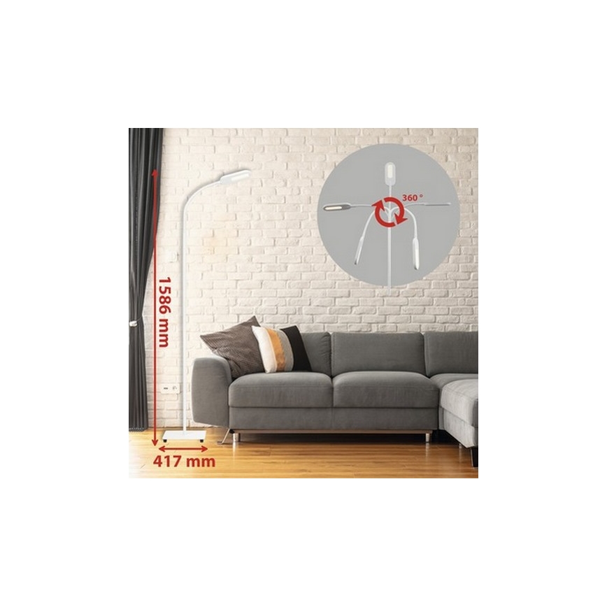 Briloner 1297-016 - LED Prigušiva dodirna podna lampa LED/8W/230V 3000/4000/6000K