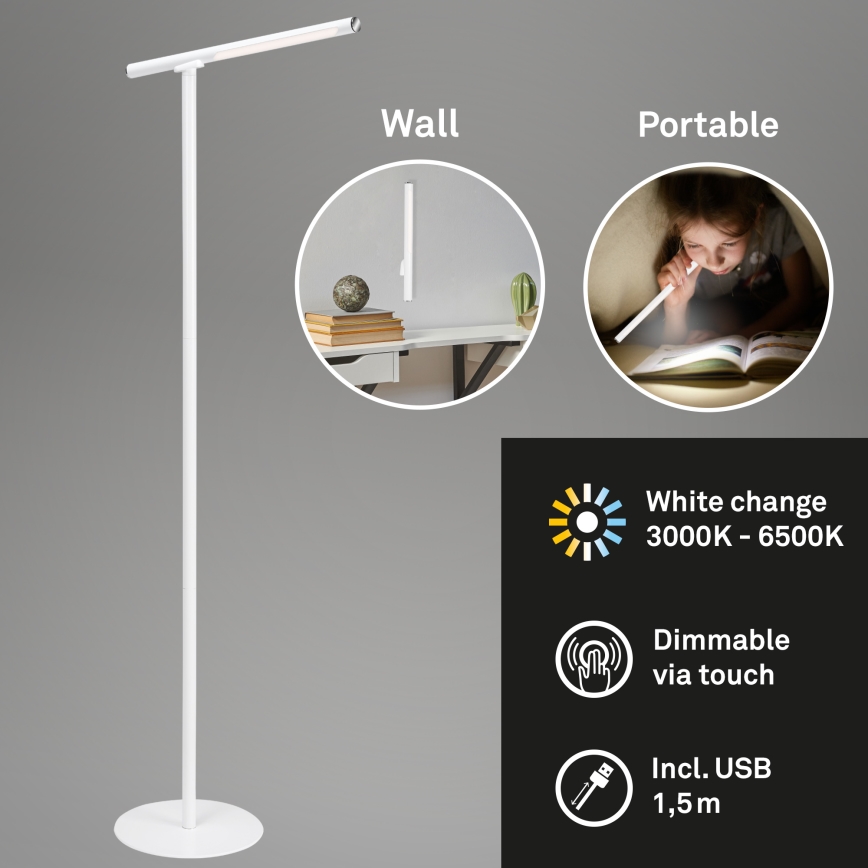 Briloner 1384-016 - LED Prigušiva dodirna podna lampa 2u1 EVERYWHERE LED/2,3W/5V 2000 mAh