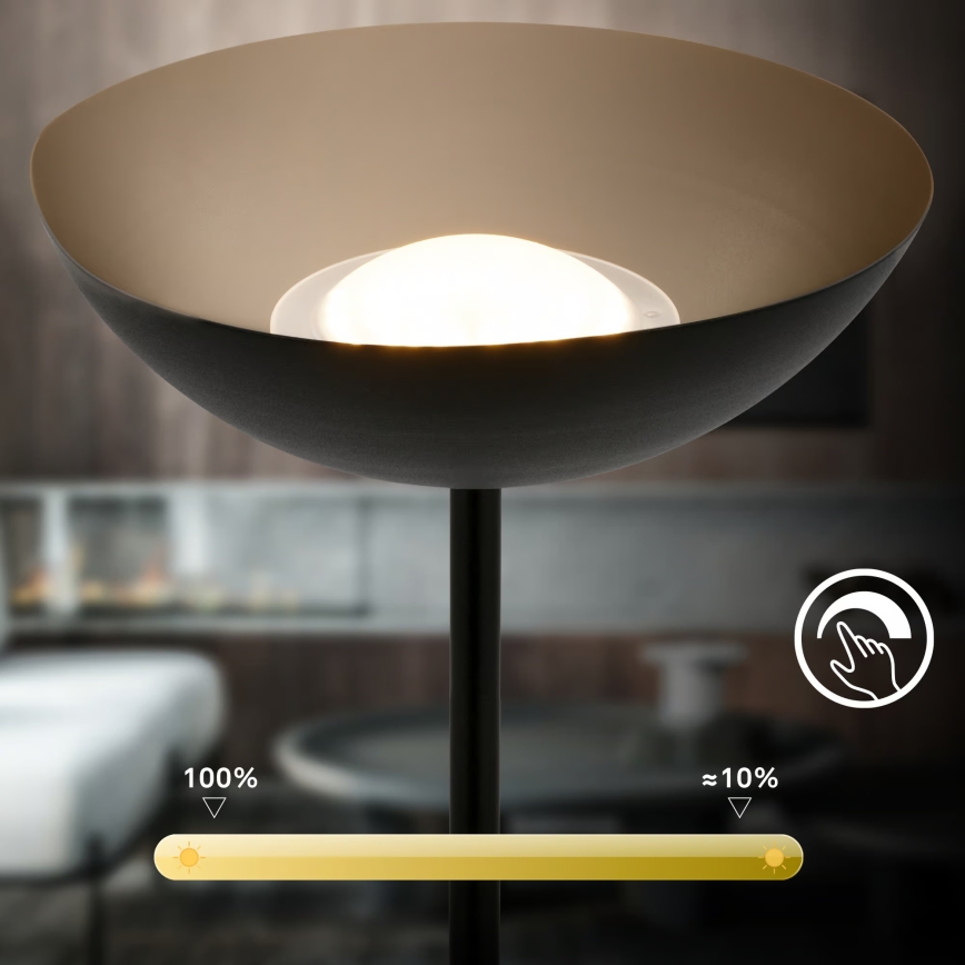 Briloner 1500015 - LED podna svjetiljka s prigušivanjem ESTATE LED/8W/5V 4000 mAh crna