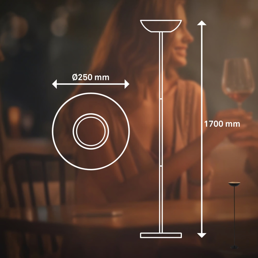 Briloner 1500015 - LED podna svjetiljka s prigušivanjem ESTATE LED/8W/5V 4000 mAh crna