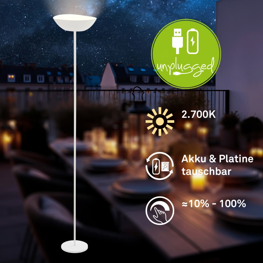 Briloner 1500016 - LED podna lampa s mogućnošću prigušivanja ESTATE LED/8W/5V 4000 mAh bijela