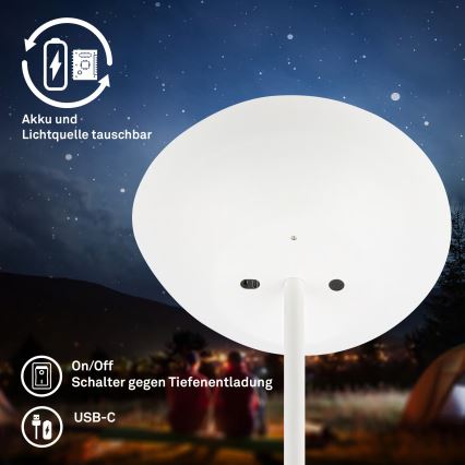 Briloner 1500016 - LED podna lampa s mogućnošću prigušivanja ESTATE LED/8W/5V 4000 mAh bijela