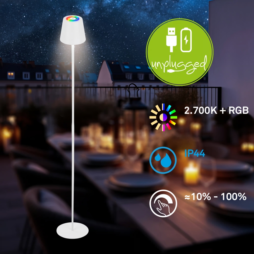 Briloner 1507016 - LED Stojeća lampa s mogućnošću prigušivanja KIKI LED/4,3W/5V IP44 2600 mAh bijela
