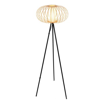 Briloner 1759011 - Podna svjetiljka 1xE27/10W/230V bambus/crna