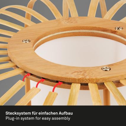 Briloner 1759011 - Podna svjetiljka 1xE27/10W/230V bambus/crna