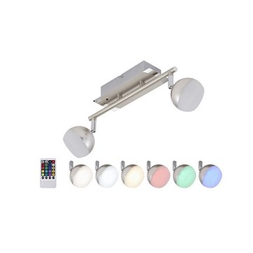 Briloner 2040-022 - LED RGB prigušivačka s reflektorom 2xLED/3,3W/230V + daljinski upravljač