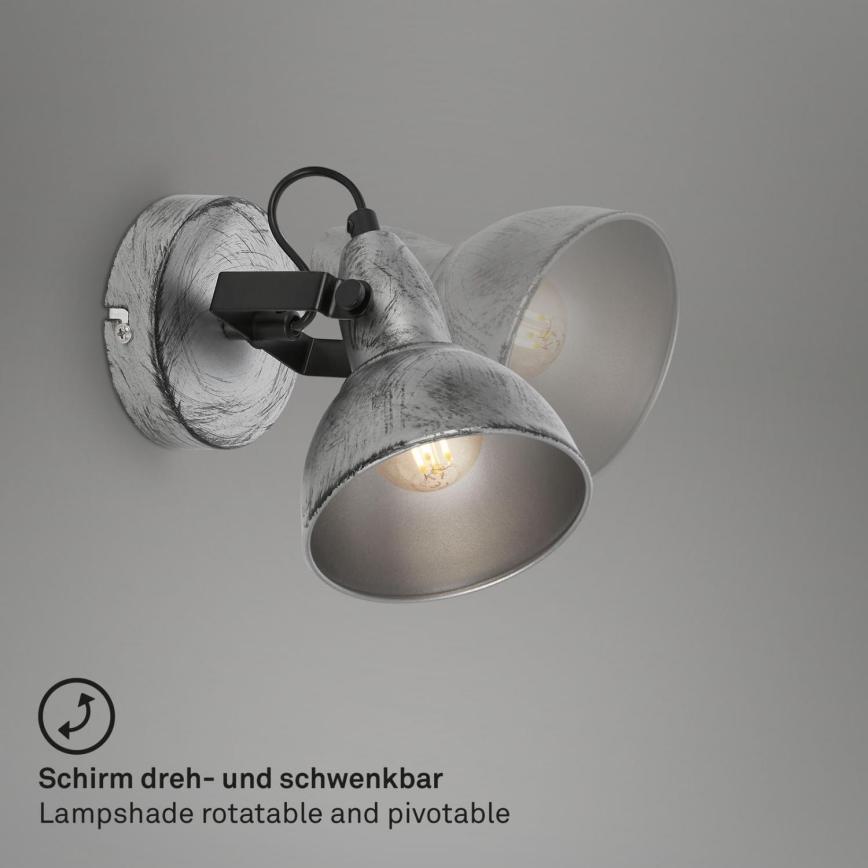 Briloner 2049-014 - Zidna reflektorska svjetiljka RETRO 1xE14/40W/230V siva