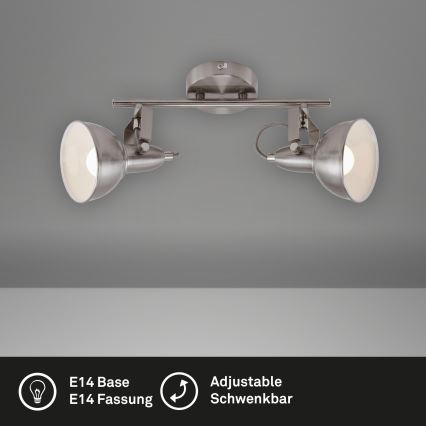 Briloner 2049-022 - Reflektorska svjetiljka SOFT 2xE14/40W/230V mat krom