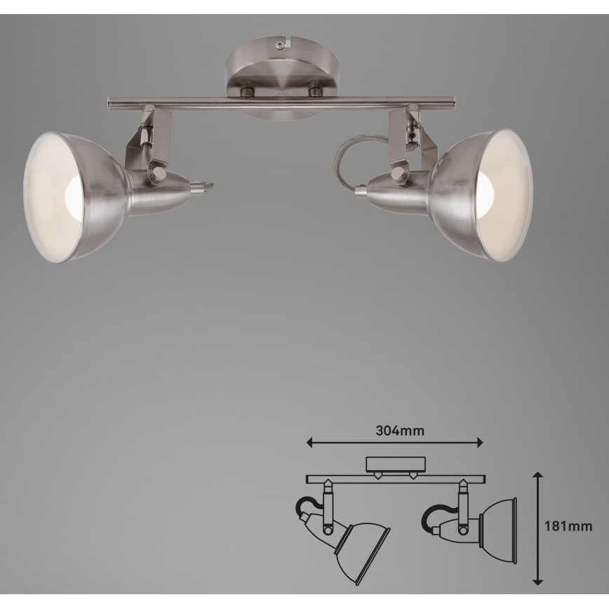 Briloner 2049-022 - Reflektorska svjetiljka SOFT 2xE14/40W/230V mat krom