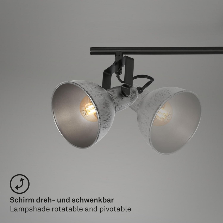 Briloner 2049-044 - Reflektorska svjetiljka RETRO 4xE14/40W/230V siva