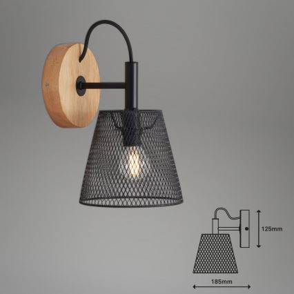 Briloner 2077-015 - Zidna svjetiljka WOOD & STYLE 1xE14/25W/230V kaučukovac
