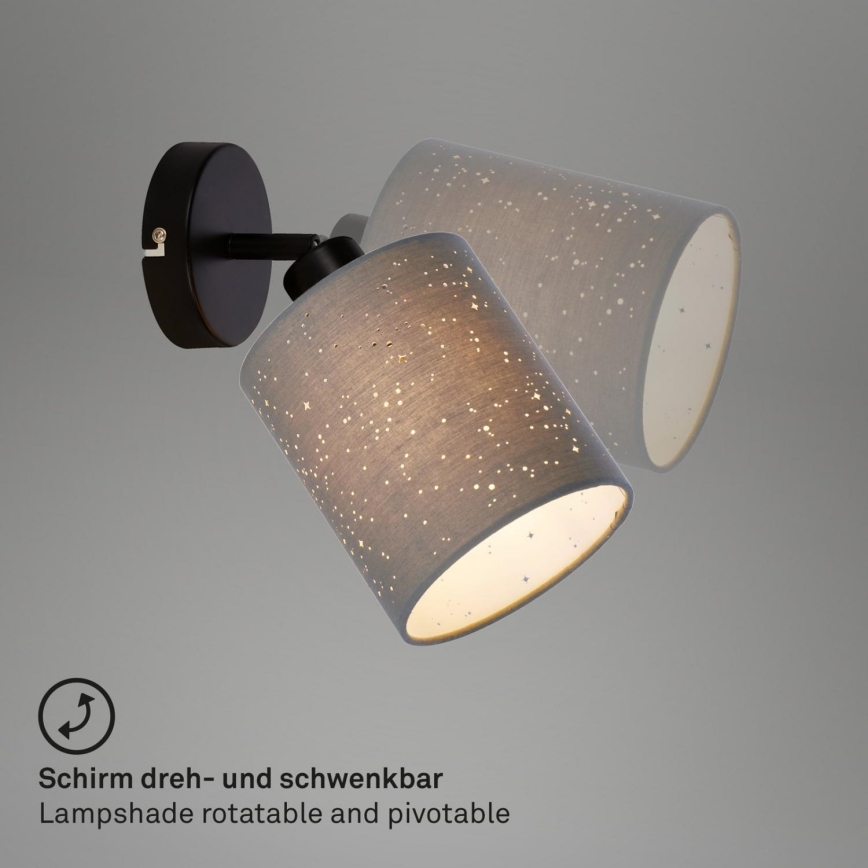 Briloner 2078-014 - Zidna reflektorska svjetiljka SPOTLIGHT 1xE27/25W/230V siva/crna