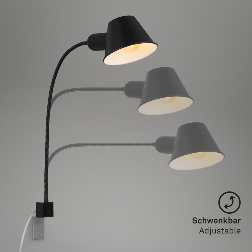 Briloner 2079-015 - Zidna fleksibilna lampa 1xE27/10W/230V crna