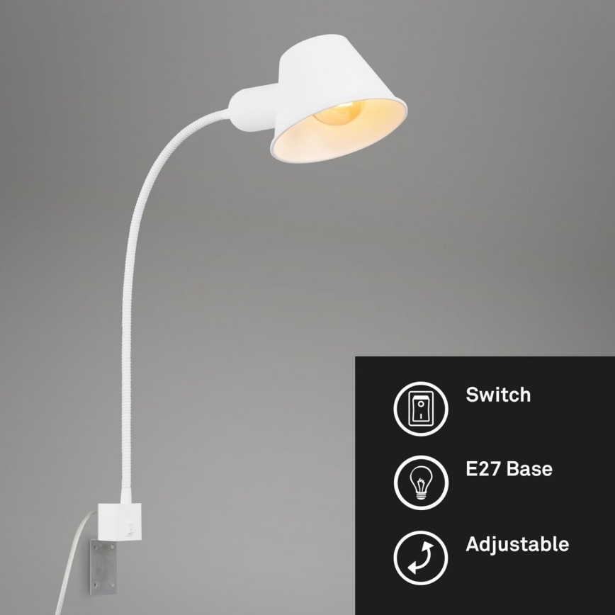 Briloner 2079-016 - Zidna fleksibilna lampa 1xE27/10W/230V bijela