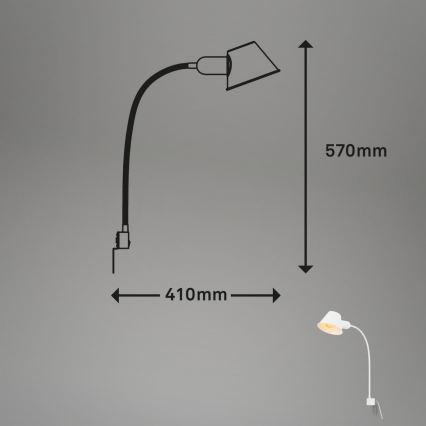 Briloner 2079-016 - Zidna fleksibilna lampa 1xE27/10W/230V bijela