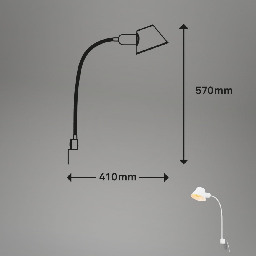 Briloner 2079-016 - Zidna fleksibilna lampa 1xE27/10W/230V bijela