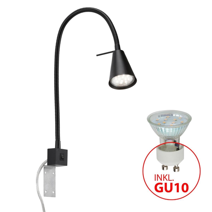 Briloner 2080-015 - LED Zidna lampa COMFORT LIGHT 1xGU10/5W/230V crna