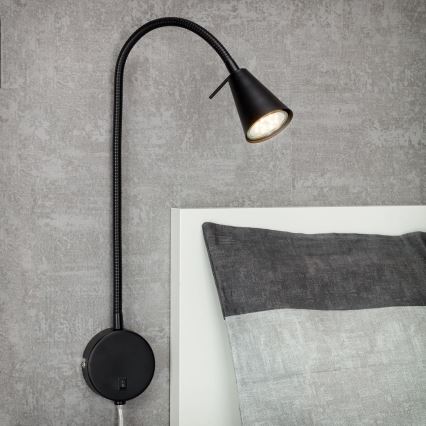Briloner 2082-015 - LED fleksibilna zidna svjetiljka COMFORT LIGHT 1xGU10/5W/230V crna