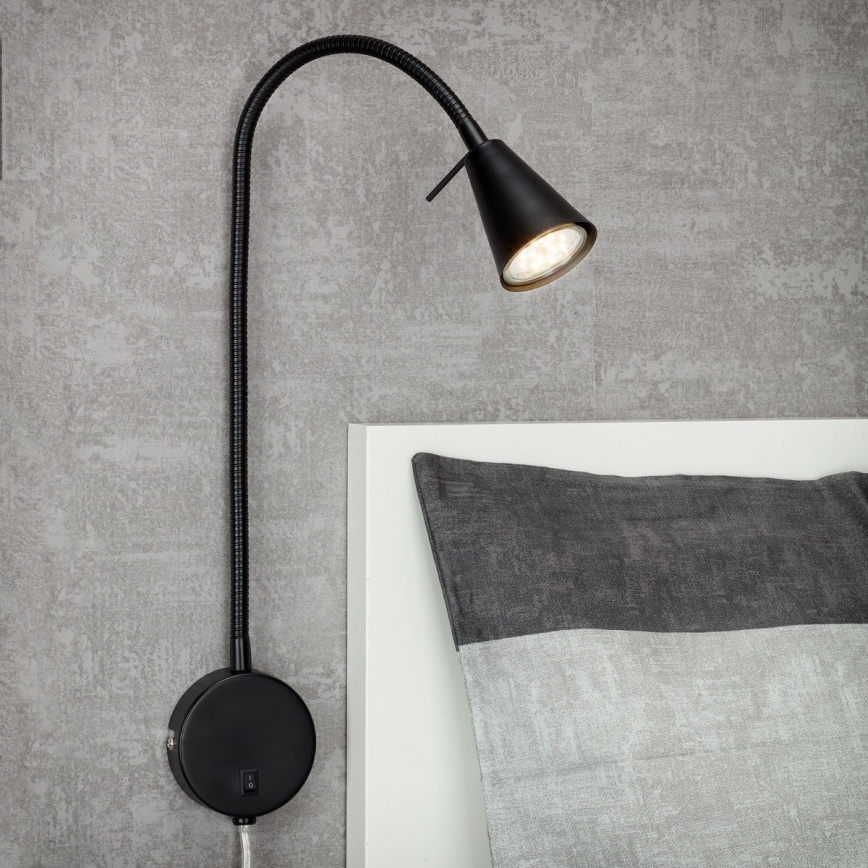 Briloner 2082-015 - LED fleksibilna zidna svjetiljka COMFORT LIGHT 1xGU10/5W/230V crna