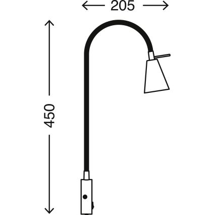 Briloner 2082-015 - LED fleksibilna zidna svjetiljka COMFORT LIGHT 1xGU10/5W/230V crna