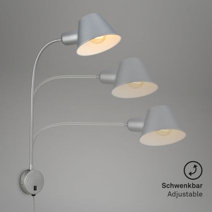Briloner 2089-014 - Fleksibilna zidna svjetiljka BRELLO 1xE27/10W/230V matni krom