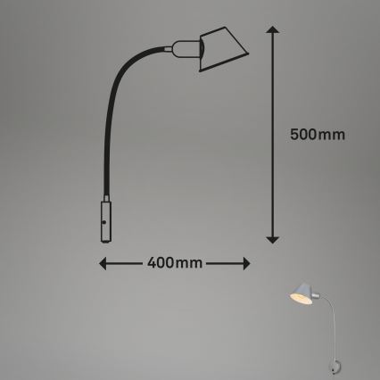 Briloner 2089-014 - Fleksibilna zidna svjetiljka BRELLO 1xE27/10W/230V matni krom