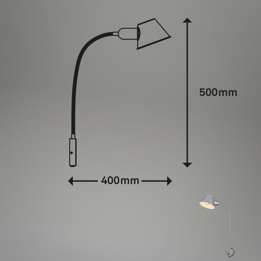Briloner 2089-014 - Fleksibilna zidna svjetiljka BRELLO 1xE27/10W/230V matni krom
