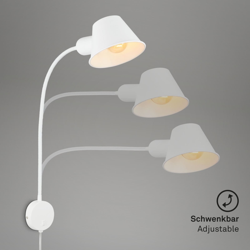 Briloner 2089-016 - Prilagodljiva zidna svjetiljka BRELLO 1xE27/10W/230V bijela