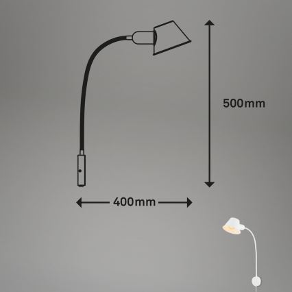 Briloner 2089-016 - Prilagodljiva zidna svjetiljka BRELLO 1xE27/10W/230V bijela