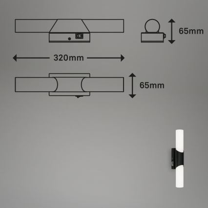 Briloner 2111-015 - LED Kupaonsko osvjetljenje za ogledalo LED/6,5W/230V 32 cm crna