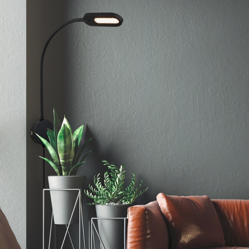 Briloner 2177015 - LED prigušivačka fleksibilna zidna lampa LED/6W/230V crna