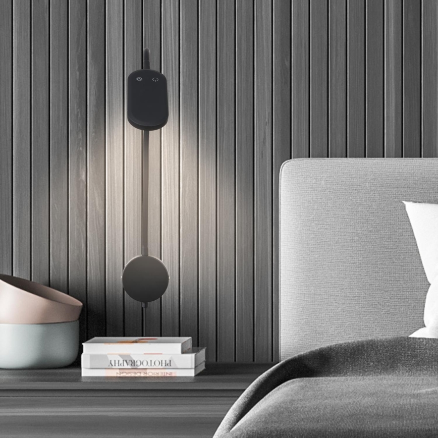 Briloner 2177015 - LED prigušivačka fleksibilna zidna lampa LED/6W/230V crna