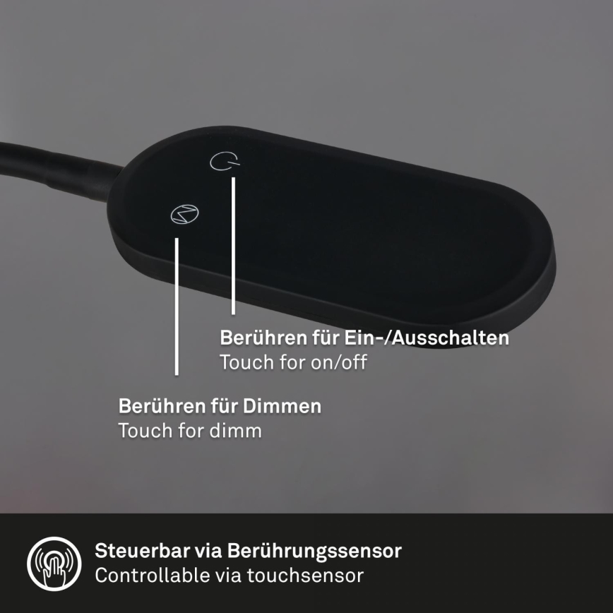 Briloner 2177015 - LED prigušivačka fleksibilna zidna lampa LED/6W/230V crna