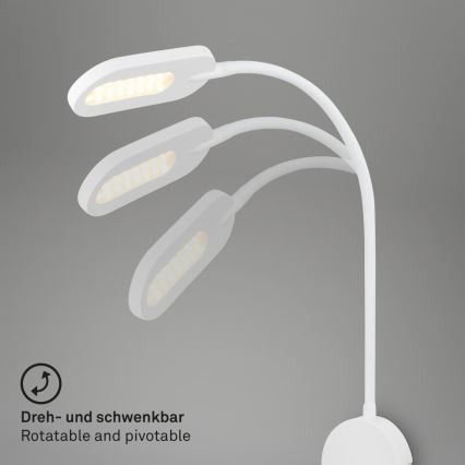 Briloner 2177016 - LED prigušivačka fleksibilna zidna lampa LED/6W/230V bijela