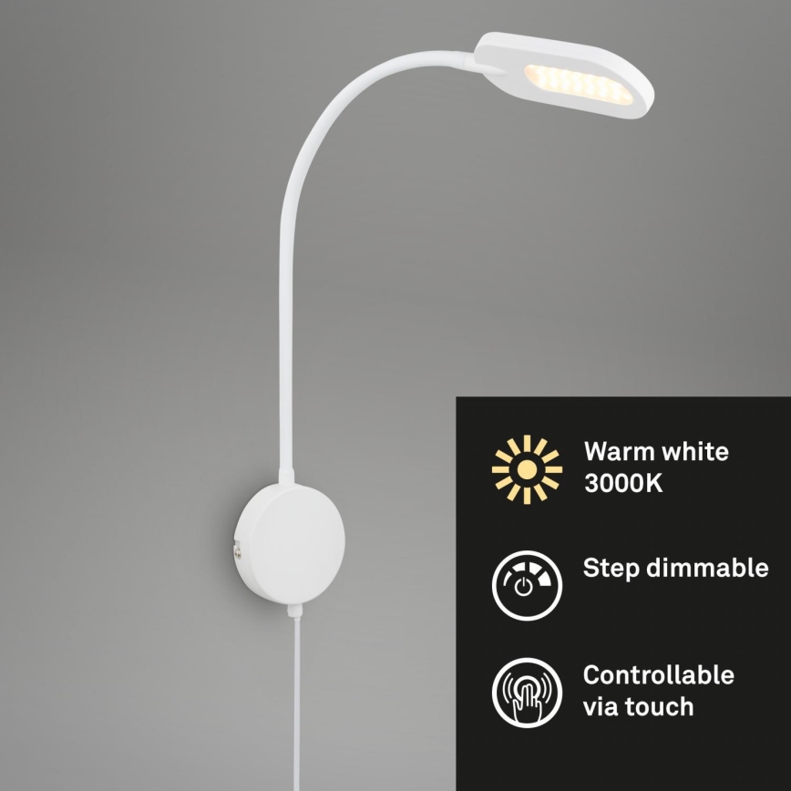 Briloner 2177016 - LED prigušivačka fleksibilna zidna lampa LED/6W/230V bijela