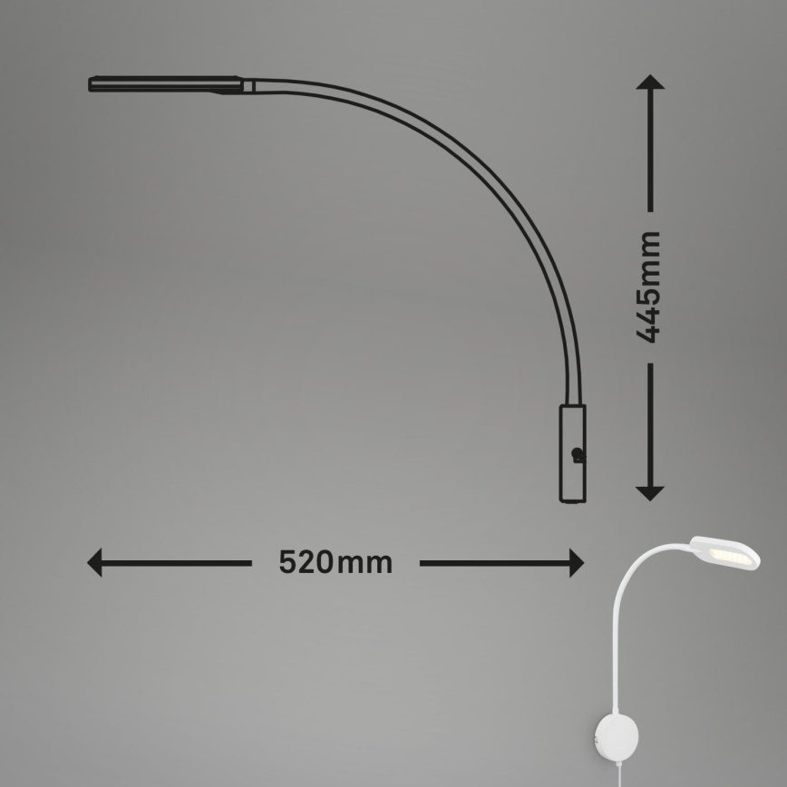 Briloner 2177016 - LED prigušivačka fleksibilna zidna lampa LED/6W/230V bijela