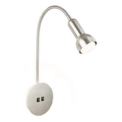 Briloner 2178012 - LED Zidna fleksibilna lampa 1xE14/10W/230V + LED/3W mat krom