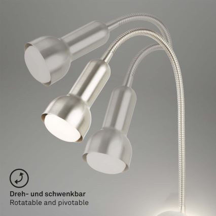Briloner 2178012 - LED Zidna fleksibilna lampa 1xE14/10W/230V + LED/3W mat krom