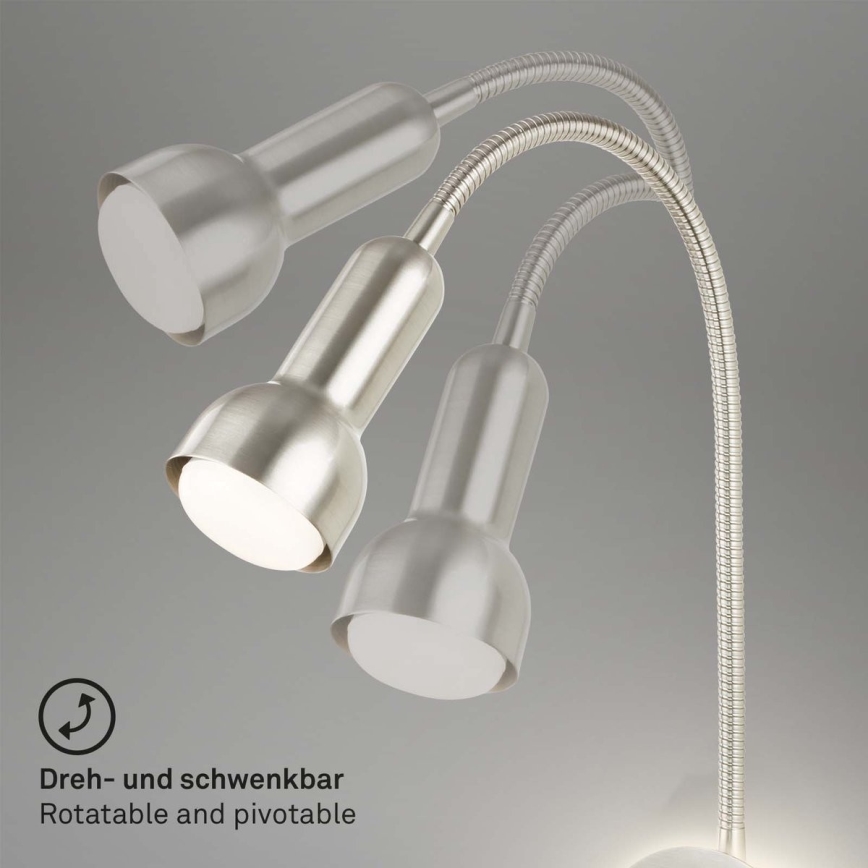 Briloner 2178012 - LED Zidna fleksibilna lampa 1xE14/10W/230V + LED/3W mat krom
