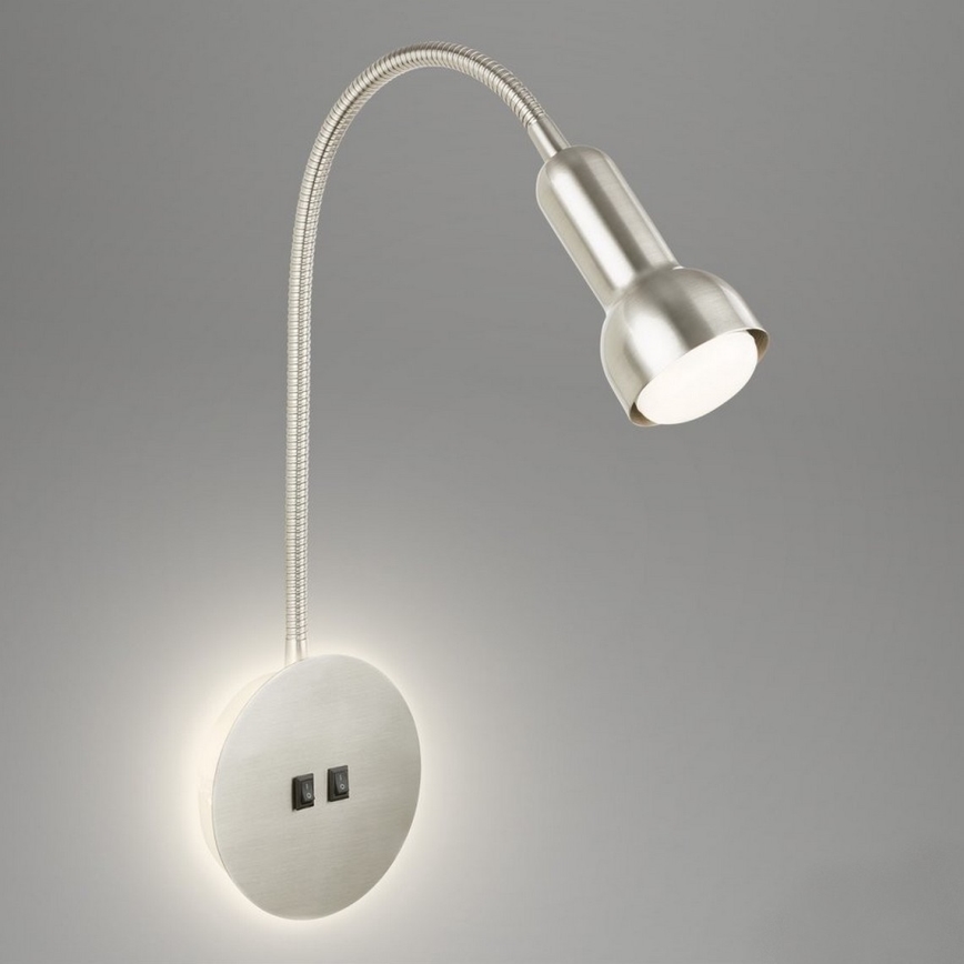 Briloner 2178012 - LED Zidna fleksibilna lampa 1xE14/10W/230V + LED/3W mat krom
