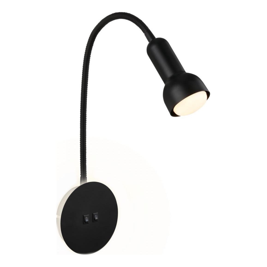 Briloner 2178015 - LED Zidna fleksibilna lampa 1xE14/10W/230V + LED/3W crna