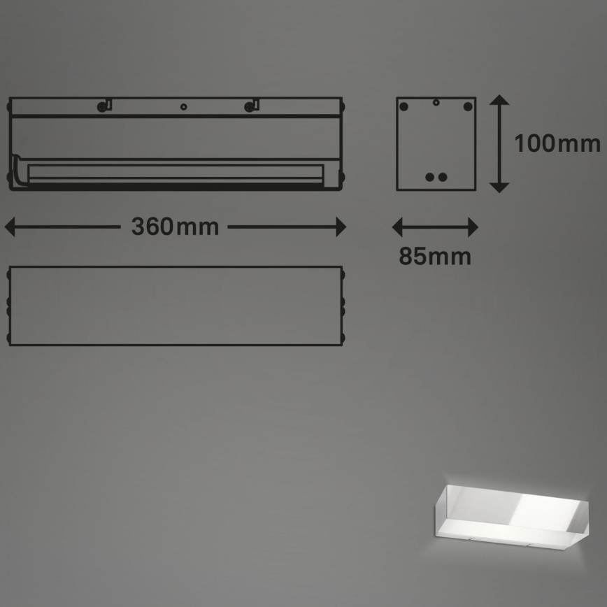 Briloner 2204-018 - LED Vanjska zidna svjetiljka LED/8W/230V IP44 sjajni krom