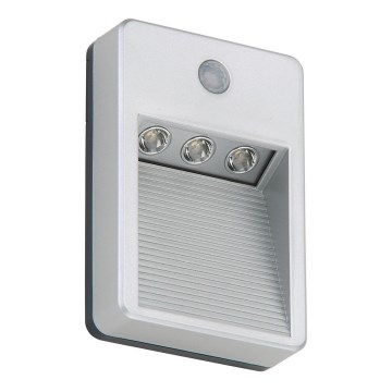 Briloner 2278-031 - LED vanjsko stepenišno svjetlo sa senzorom 3xLED/0,06W/3xAAA IP54