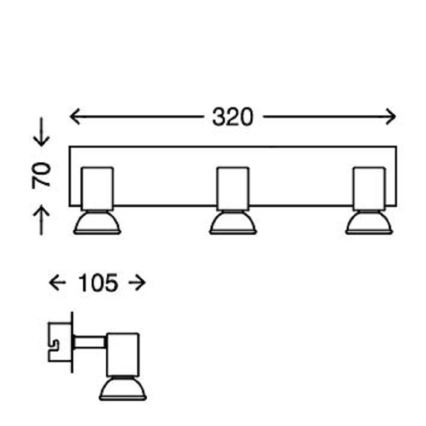Briloner 2290-038 - LED Reflektorska svjetiljka za kupaonicu SPLASH 3xGU10/5W/230V IP23