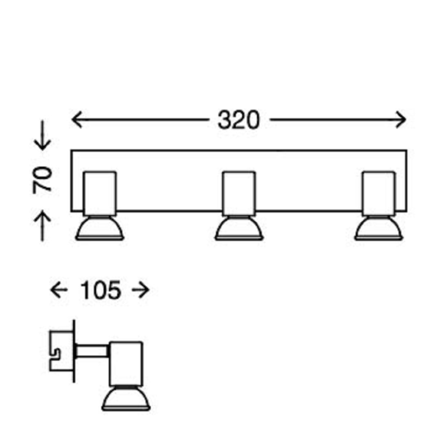 Briloner 2290-038 - LED Reflektorska svjetiljka za kupaonicu SPLASH 3xGU10/5W/230V IP23