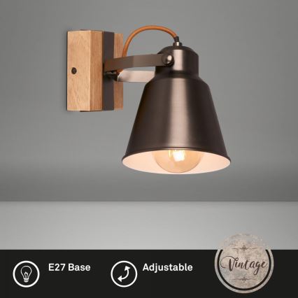Briloner 2406-014 - Zidna reflektorska svjetiljka RETRO 1xE27/40W/230V smeđa