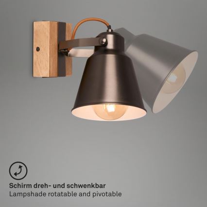 Briloner 2406-014 - Zidna reflektorska svjetiljka RETRO 1xE27/40W/230V smeđa